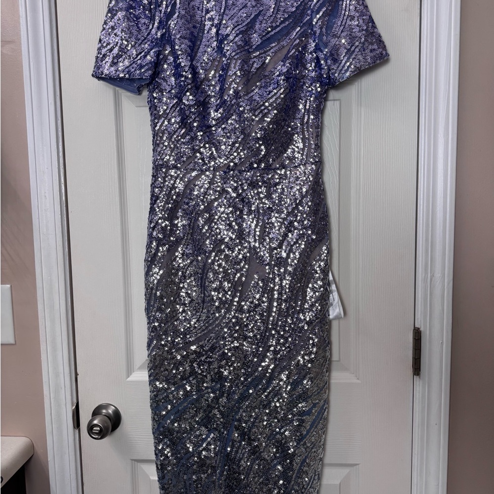 Formal  lavender umbre silver Sequin Mother of Bride Dress